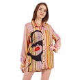 thumbnail image 1 of Inkmeso Printed Long Sleeve Oversized Shirt For WoMen's Loose Fit Button-Down Shirts Tunic, 1 of 7