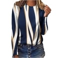 thumbnail image 1 of Pompotops Hauts Amples à Col Rond pour Femmes T-Shirts Imprimés Décontractés Blouse à Manches Longues en Solde, 1 of 5