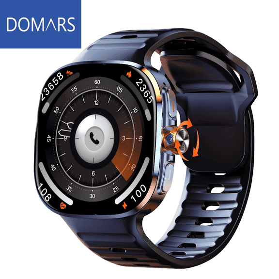 Domars 5G LTE Smart Watch, Android 8.1 OS Smartwatch with 4GB RAM 32GB Storage, 2.16 Inch Color Screen, Dual 200MP Camera, GPS, NFC, Bluetooth Call, Magnetic Charging & Replaceable Strap