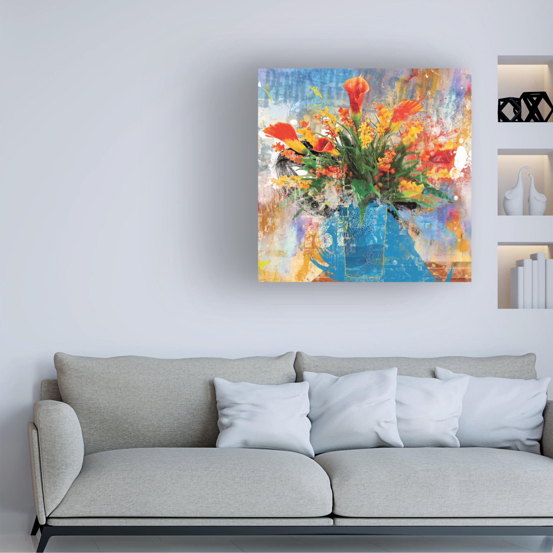 Canvas Wall Art - Porter Hastings 'Urban Bouquet 9' Wall Art for Living Room, Bedroom, or Office Décor by Trademark Fine Art - 35 x 35 Inches