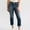 Blue, variant on Aueoeo Jeans for Women Straight Leg Cuffed Stretch Jeans Mid Rise Skinny Denim Pants Trendy Trousers with Pocket