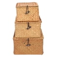 thumbnail image 4 of EIMELI Basket Storage Woven Baskets Rattan Wicker Organizer Seagrass Lid Box Bins Handwoven Hyacinth Rectangular Decorative, 4 of 7