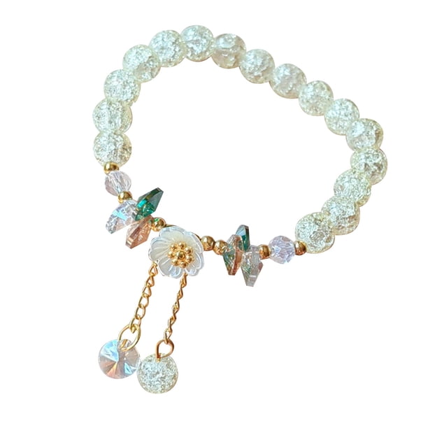 Pulsera de cristal de la flor de los cabritos con la joyería fina ajustable de cristal para las muchachas