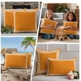 thumbnail image 4 of Orange Greek Key Outdoor Pillow Covers 24x24 Set of 2,Waterproof Patio Throw Pillowcase Protectors,White Greece Ancient Farmhouse Geo Decorative Pillow Shams Cushion Covers for Seat Bed Couch Sofa, 4 of 8