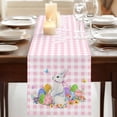 thumbnail image 3 of Table Runners 72 Inches Long Dress Scarves, Easter Farmhouse Kitchen Table Runner, Coffee Tablerunners, Spring Watercolor Bunny Eggs Butterflies Pink Plaid 14x72 Inch, 3 of 9