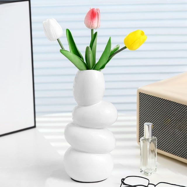 Florero de cerámica Decoración Adorno elegante Arreglo floral Artesanía Jardinera Florero para librería Interior Baño al aire libre Cena Mesa Boda Blanco perfecl florero moderno