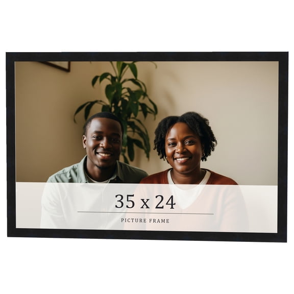 35x24 Frame Black Real Wood Picture Frame Width 0.75 inches | Interior Frame Depth 0.5 inches |