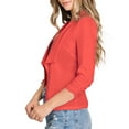 thumbnail image 2 of Doublju Womens 34 Shirring Sleeve Open Front Wide Draped Casual Blazer Jacket With Plus Size, 2 of 5