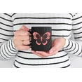 thumbnail image 2 of Peach Butterfly Merch Gift, Black 11oz Ceramic Mug, 2 of 5