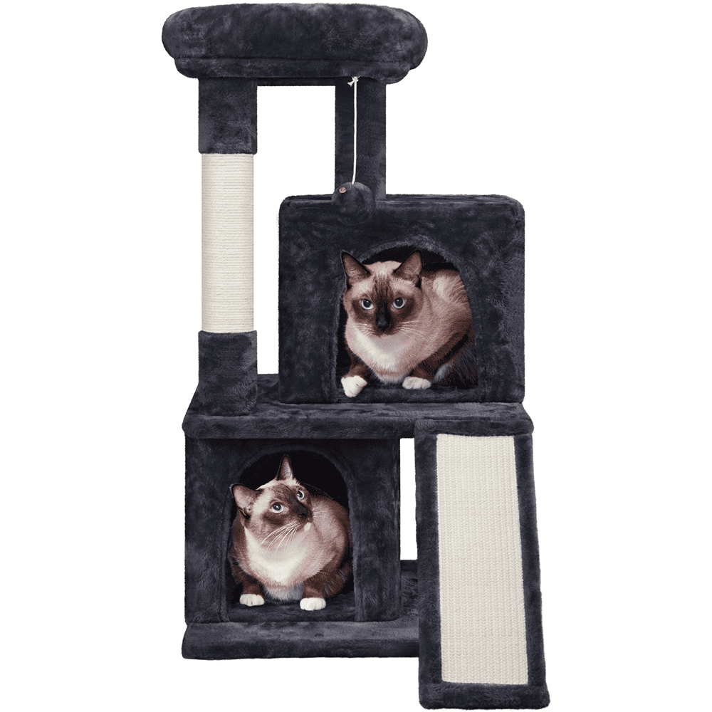 Yaheetech 36'' H Multilevel Cat Tree with Scratching Posts Sisal Rope Furry Ball, Black