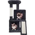 thumbnail image 6 of Yaheetech 36'' H Multilevel Cat Tree Condos Cat House with Scratching Posts Sisal Rope Furry Ball, Black, 6 of 9