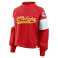 thumbnail image 4 of Women's Fanatics Red Kansas City Chiefs Oversized Hometown Toss Sweep Mock Neck Pullover, 4 of 5