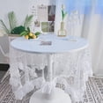 thumbnail image 1 of Xiao Hua 1 mantel de encaje estrellado blanco con tela de encaje para mesa de comedor, mesa de estudiante, mantel de tela para mesa de café, decoración de 150 * 90 cm, 1 of 4