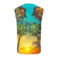 thumbnail image 4 of BiZtdJrK Summer Beach Tank Top for Men Fashion Tropical Hawaiian Palm Tree Print Sleeveless Shirts Muscle Tee Vacation Clothes Light Blue XXL, 4 of 6