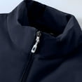 thumbnail image 7 of ZCFZJW Men's Waterproof Softshell Jacket Lightweight Fleece Lined Long Sleeve Full Zip up Stand Collared Warm Jacket Outdoor Hiking Windbreaker with Pockets Navy XXL, 7 of 7
