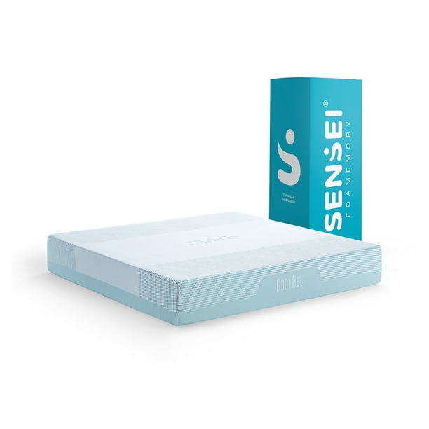 Colchón SENSEI Cool Gel Matrimonial Premium de Gel Memory Foam en caja