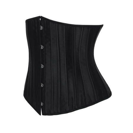 

FALEXO Womens Satin Corset Waist Training Brocade Corset 12Pcs Plastic Bones Waist Training Corsets Bustier Top Slimmer Shapewear
