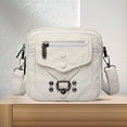 thumbnail image 4 of Bolso Bandolera para Mujer Bolso Bandolera Con Múltiples Bolsillos Cuero PU Diario (Blanco), 4 of 5