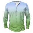thumbnail image 2 of Big & Tall T Shirts for Men Plus Size S-5X Long Sleeve Button Crewneck T-Shirts Mens Casual Gradient Printed Pullover Going Out Tees Tops, 2 of 4