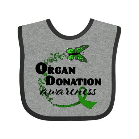 

Inktastic Organ Donation awareness- butterfly green ribbon Gift Baby Boy or Baby Girl Bib
