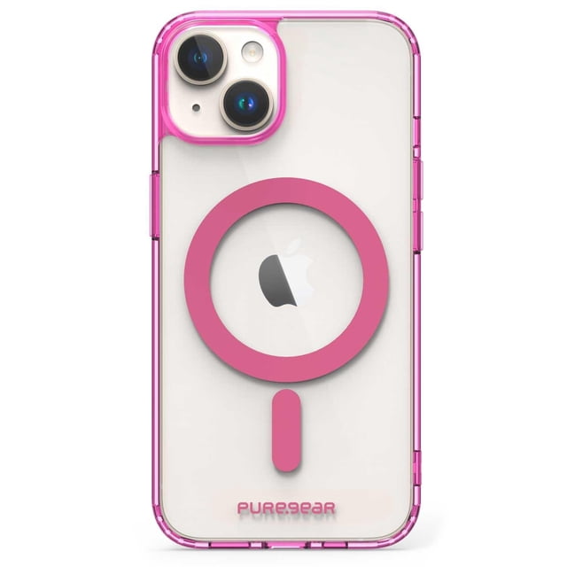 Funda PUREGEAR Slimshell MagSafe para iPhone 14 PLUS Rosa Transparente