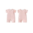 thumbnail image 2 of BemeyourBBs Infant Baby Girl Boy Summer Striped Romper One Piece Outfit Casual Short Sleeve Stripes Print Jumpsuit Shorts Baby Basic Clothes, 2 of 9