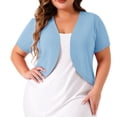 thumbnail image 2 of TGSLY Plus Size Cropped Cardigan for Women Lightweight Soft Open Front Short Sleeve Shrug Tops Loose Casual Solid Color Elegant Cover Up XL, 2 of 10