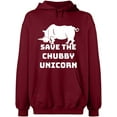 thumbnail image 2 of OXI Hoodie Sweatshirt - Save The Chubby Unicorn, Basic Casual Hoodie for Men's and Women Fleece Hoodie Long Sleeve - Cardinal Red 3X-Large, 2 of 3