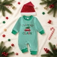 thumbnail image 5 of NIEWTR 2Piece Baby Boy Pajamas Outfit Christmas Print Long Sleeve Crewneck Romper Jumpsuit with Hat 0 3 6 9 12 18Months,Size 6-12 Months, 5 of 8