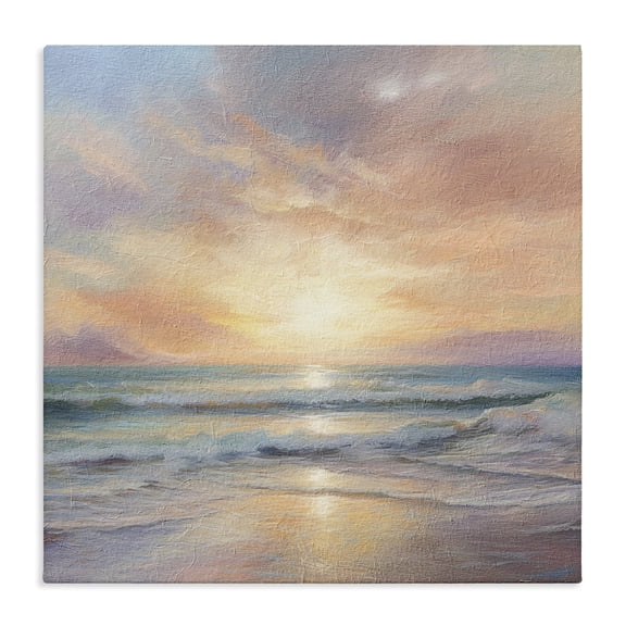 Stupell Industries Transitional Coastal Sunset Reflection Canvas Art, 24 x 24, by LSR Design Studio
