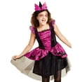 thumbnail image 2 of Girls Pink Bat Witch Black Glitter Tulle Halloween Dress Costume L 10/12, 2 of 2