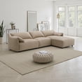 thumbnail image 5 of Vety L Shaped Sectional Sofa, Pillow Arm, Light Brown Nubuck Leather, 5 of 7