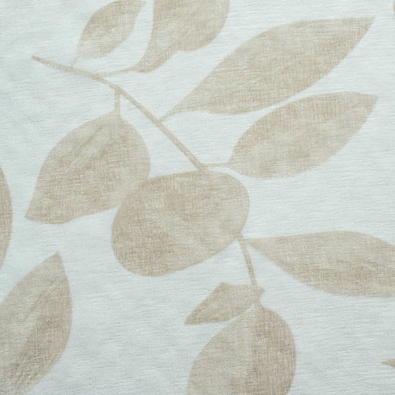 Leaf Vine Leaf Printed Sheer 76" x 96" Window Panel Pair in Linen