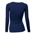 thumbnail image 3 of Doublju Womens Long Sleeve Thermal Henley Top with Female Plus Size, 3 of 4