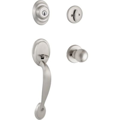 Kwikset-SmartKey-Dakota-Polo-Satin-Nickel-Entry-Handleset-KW1-1-3-4-in