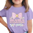 thumbnail image 2 of SGFCWSX Girls T-Shirts Kids Short Sleeve Print Mothers Day Casual Graphic Tops Purple Size 10-11 Years, 2 of 6