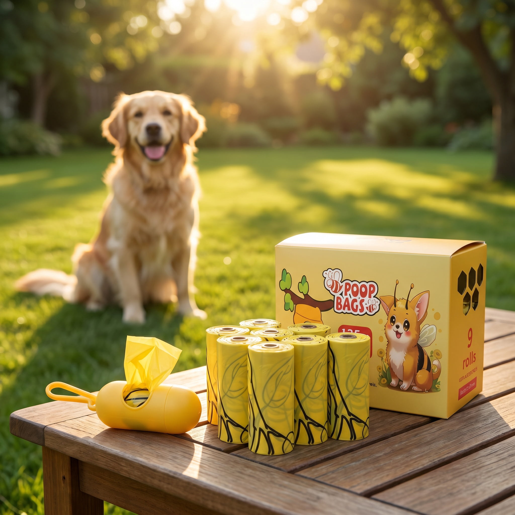 Extra Thick Biodegradable Dog Poop Bags with Fresh Cinnamon Scent, 9" x 13" Heavy Duty Leak-Proof Pet Waste Bags, 15 Bags per Roll, Eco-Friendly Outdoor Walking Essentials