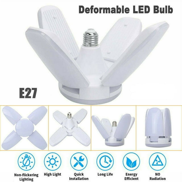 POINTERTECK Garage Lights Led Shop Light Utility Ceiling Light Super Bright Adjustable Deformable Garage Light Fixture Lamp Bulbs Daylight