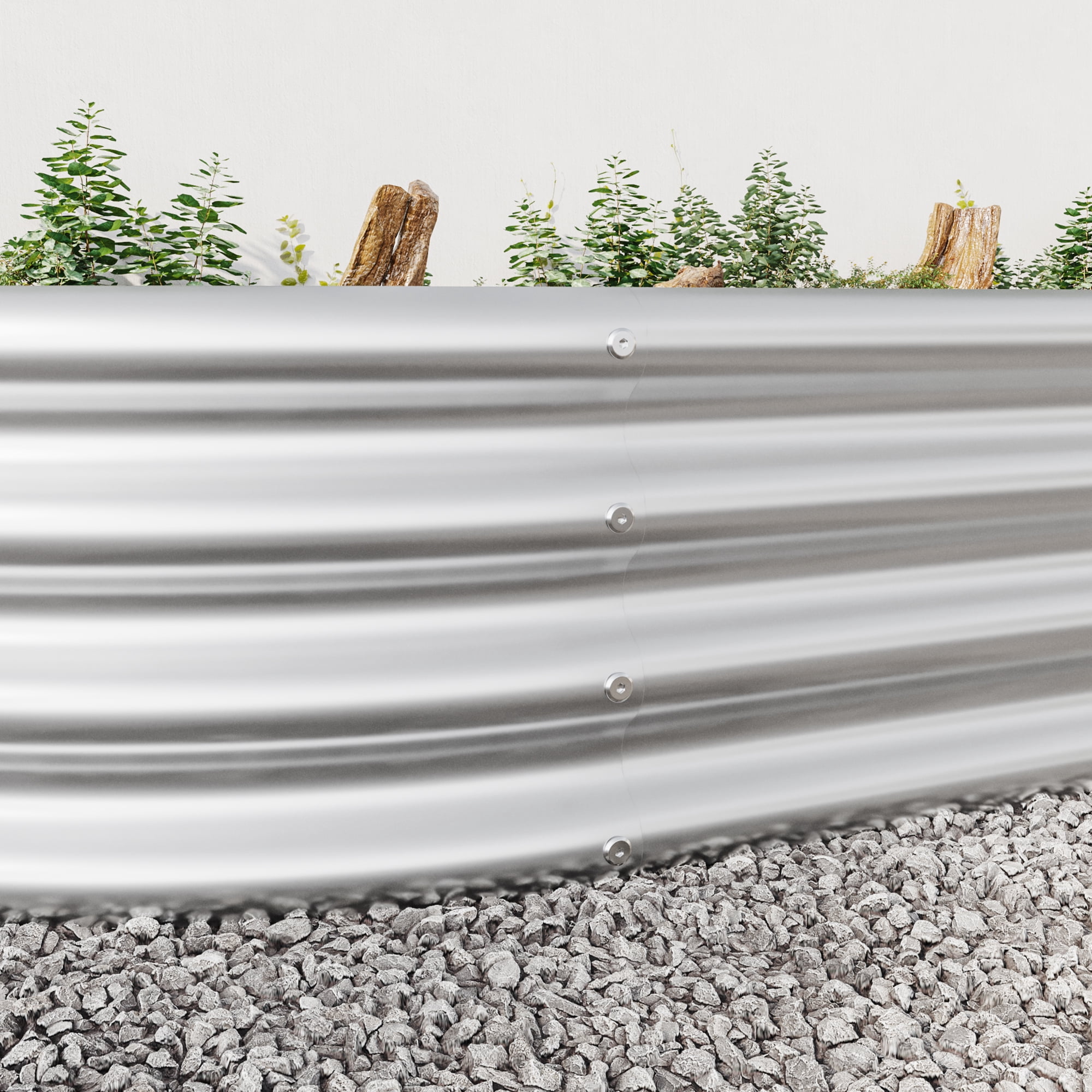 Yoneston Galvanized Raised Garden Beds 88.99" x 44.68" x 11.42" Large Oval Metal Garden Beds Galvanized Steel Planter Box for Vegetables Flowers Herbs Outdoor, Silver