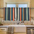 thumbnail image 2 of Yayeee Kitchen Curtains Tier Set of 2 Light Filtering 57"x24" Over Sink Window Panels, Navy Blue Stripes, 2 of 7