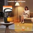thumbnail image 4 of Garvee Small Space Heater with Fan, 1500W/750W Portable Heater W/Overheat & Tip-over Protection for Indoor Use, Black, 4 of 7