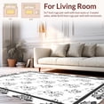 thumbnail image 2 of ODIKA 3'x5' Machine Washable Non-Slip Area Rug, Faded Heritage Damask with Scrolling Florals and Subtle Latticework High Traffic Rug, Black, 385924, 2 of 7