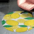 thumbnail image 4 of Lemon Print Lemon Leaves Round Carpet Circle Rug Outdoor Patio Area Rug Washable Large Area Rugs Hallway Room Decor Fitness Mats, 4 of 8