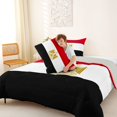 thumbnail image 4 of Manfei Egypt Flag Full Size Comforter Sets,World Tour Bedding Comforter Set,Red White Black,Light Gray Reversible,3 Pieces,1 Comforter and 2 Pillowcases, 4 of 7