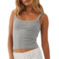 thumbnail image 1 of Top con tirantes finos,Camiseta sin mangas para mujer, Top corto con tirantes finos y tirantes finos, chaleco con tirantes finos, rendimiento confiable, 1 of 6