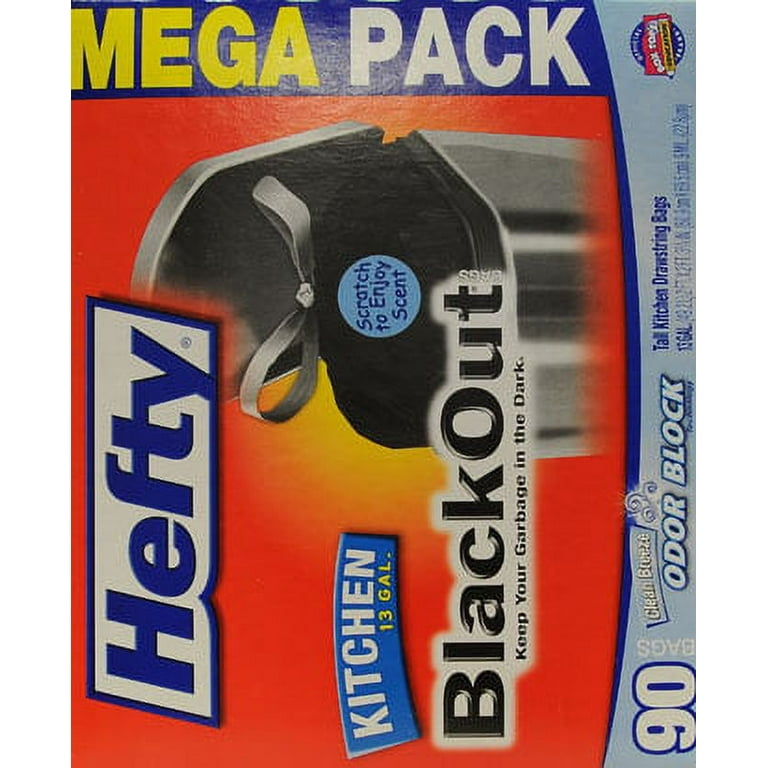Hefty E84545CT Ultra Strong Blackout Tall-Kitchen Drawstring Bags 13 Gal Black 240/Carton