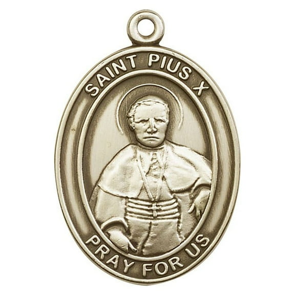 Antique Gold St. Pius X Keychain