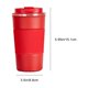 thumbnail image 2 of Taza de viaje de acero inoxidable con cubierta de cuero, taza de café aislada de 15 oz, tapa abatible a prueba de fugas, 12 horas caliente/fría, vaso de negocios portátil para hombres y mujeres, 2 of 7