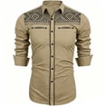 thumbnail image 3 of SGMVNU Boys' Western Cowboys Shirts Long Sleeve Button Down Dress Shirt Kids Retro Tops Halloween Top, Size 4-5 Years, Khaki, 3 of 4