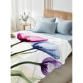 thumbnail image 4 of Colorful Tulip Twim Size Flat Sheet, Wrinkleproof & Fadeproof Cooling Flat Bed Sheet Only, Farmhouse Luxury Flowers Botanical Breathable Soft Bedding Top Sheets 66 x 96 Inches, 4 of 8